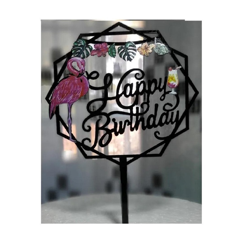 Swan Happy Birthday Cake Topper