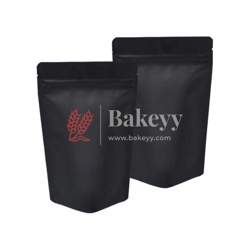 1 kg | 17x26CM | Zip Lock Pouch | Black Colour Without Window | Standing Pouch | 110 GSM | Pack of 98 - 100