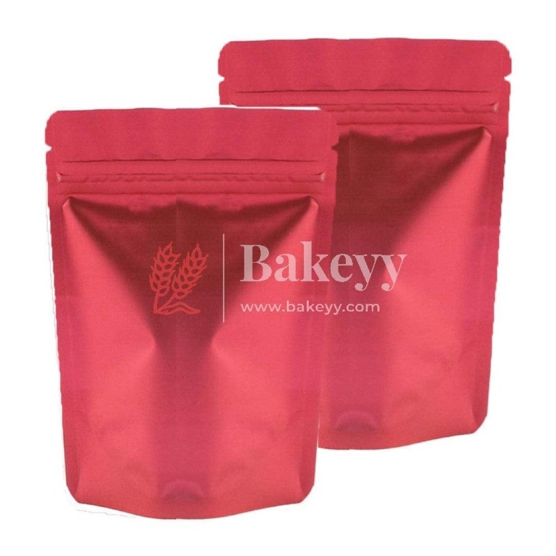 1 kg | 17x26CM | Zip Lock Pouch | Red Colour Without Window | Standing Pouch | 110 GSM | Pack of 98 - 100