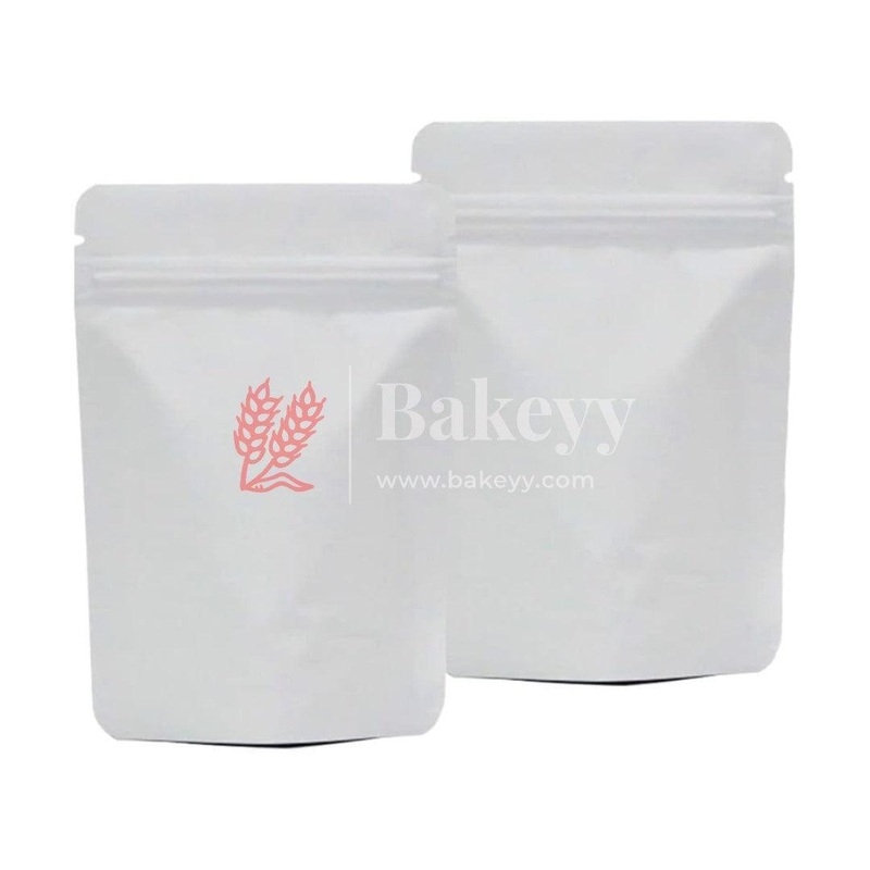1 kg | 17x26CM | Zip Lock Pouch | White Colour Without Window | Standing Pouch | 110 GSM | Pack of 98 - 100