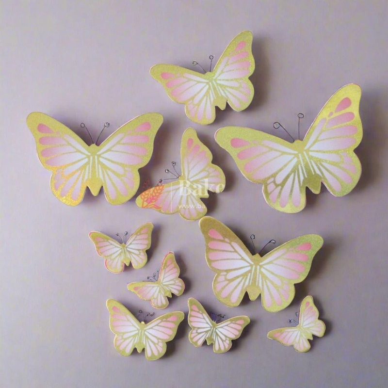 10 pcs shiny butterfly Birthday Cake Topper| decoration Toppers| Bday Decorations Items