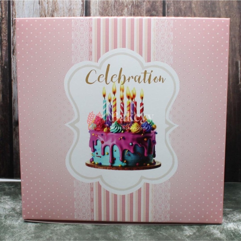 10x10x5 Inch Cake Box Pink Printed ITC Quality | Pack Of 25