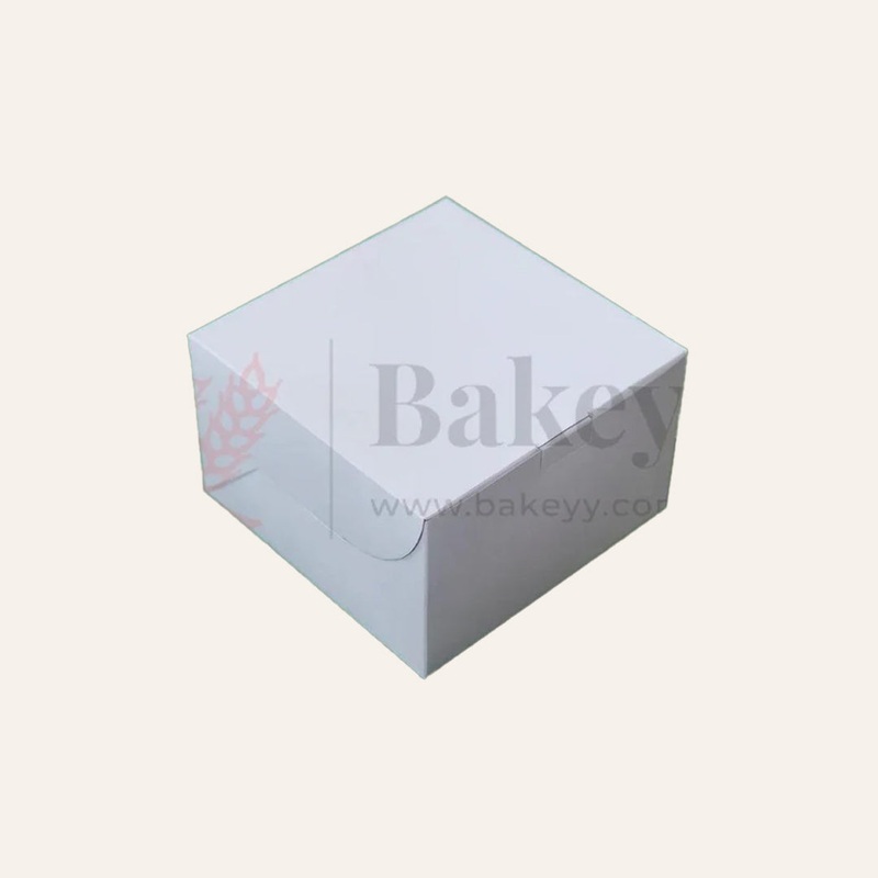 4x4x3 Inch | Plain White Cake/Pastry Box | Grey Back Cake Box | Pack Of 50