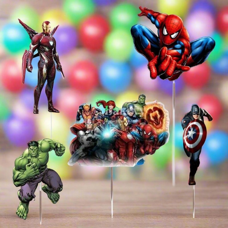 6pcs Avengers theme Birthday Cake Topper| Cupcake Toppers| Bday Decorations Items