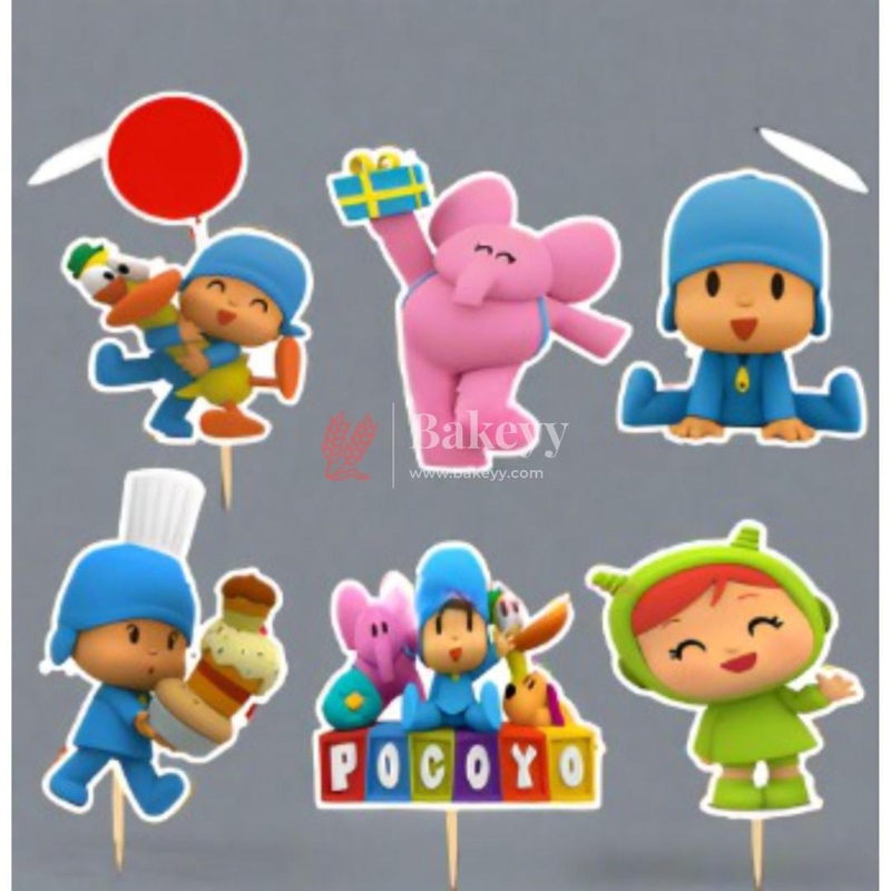 6pcs Baby Boss Boy theme Pocoyo Birthday Cake Topper| Cupcake Toppers| Bday Decorations Items