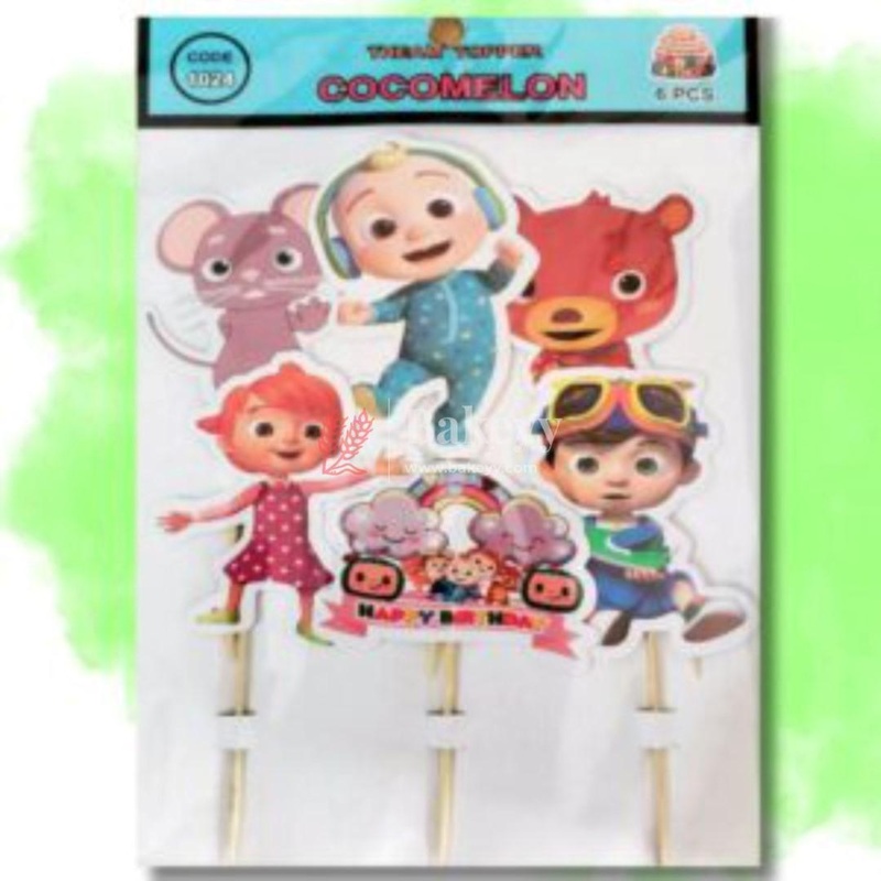 6pcs Cocomelon theme Birthday Cake Topper| Cupcake Toppers| Bday Decorations Items