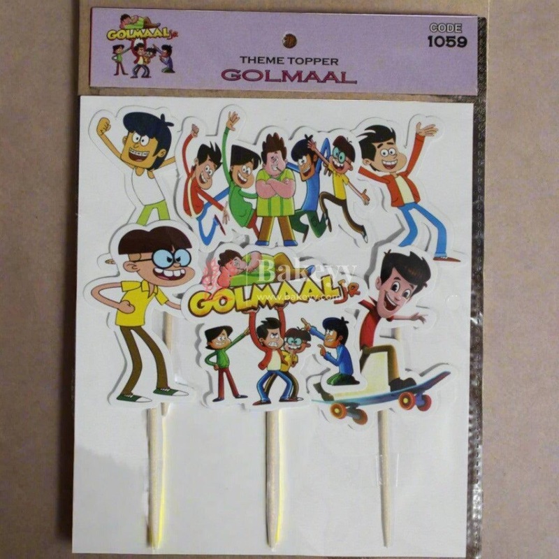 6pcs Golmaal theme Birthday Cake Topper| Cupcake Toppers| Bday Decorations Items