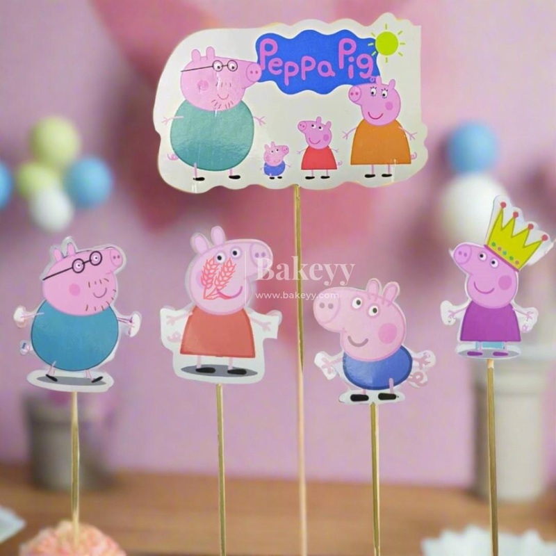 6pcs Peppa Pig theme Birthday Cake Topper| Cupcake Toppers| Bday Decorations Items