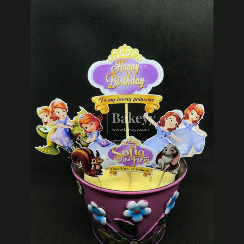 6pcs Sofia theme Birthday Cake Topper| Cupcake Toppers| Bday Decorations Items