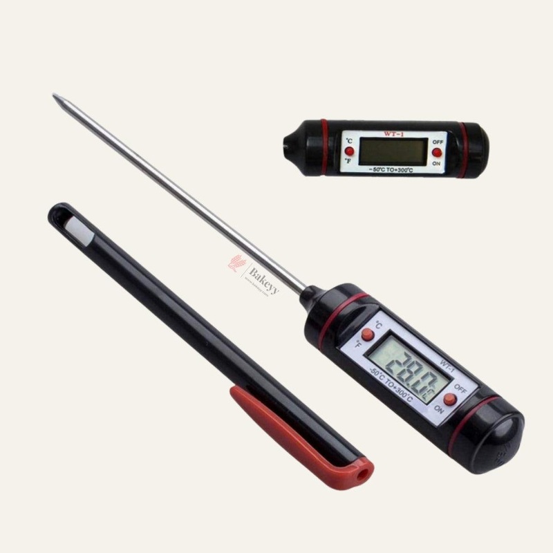 Black Food Thermometer, Digital Cooking Round Instant Read Meat Kitchen Thermometer With Pen | TP 1