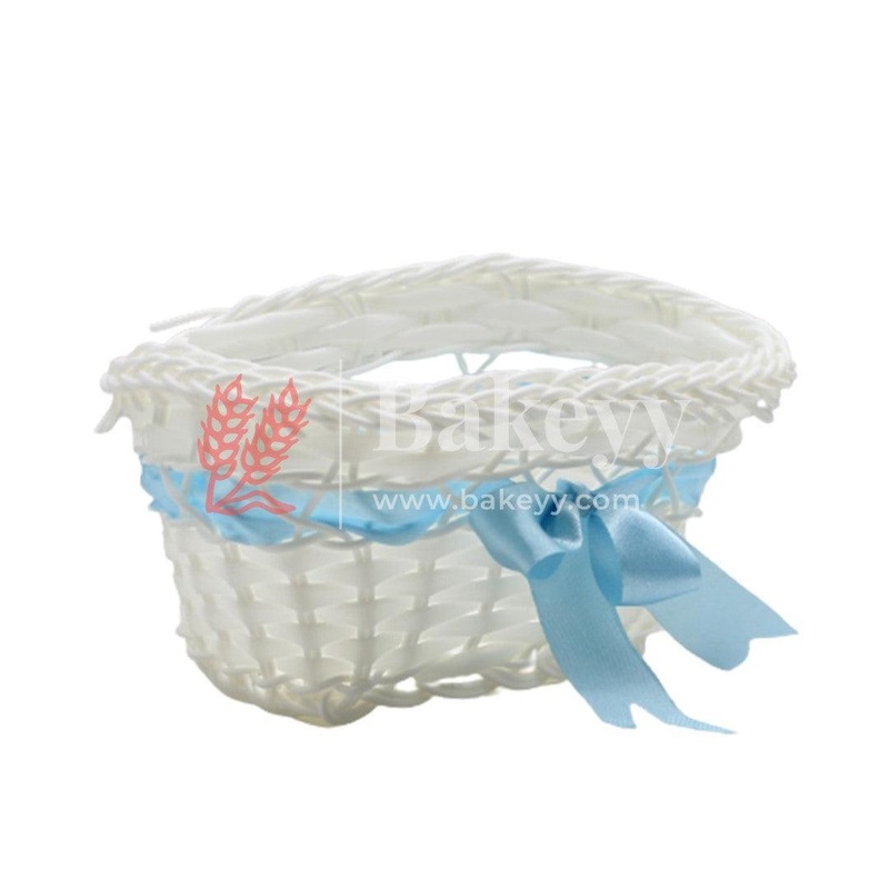 Blue Color Imitated Idyllic Weaving Basket Storage | Home Decoration