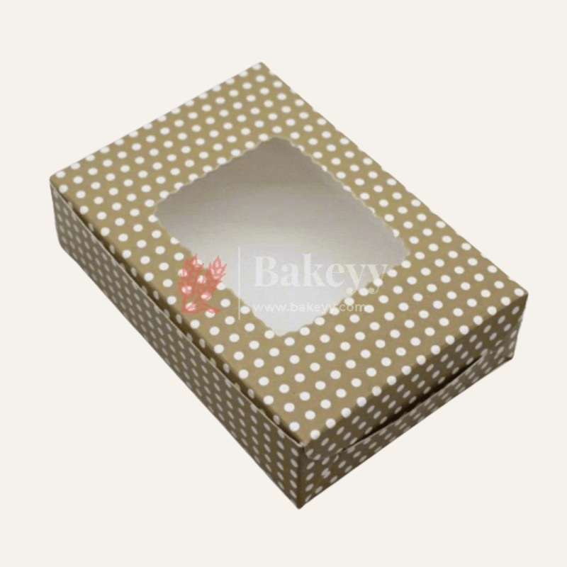 Brown Polka Dotted 2 Brownie Box | Pack Of 10