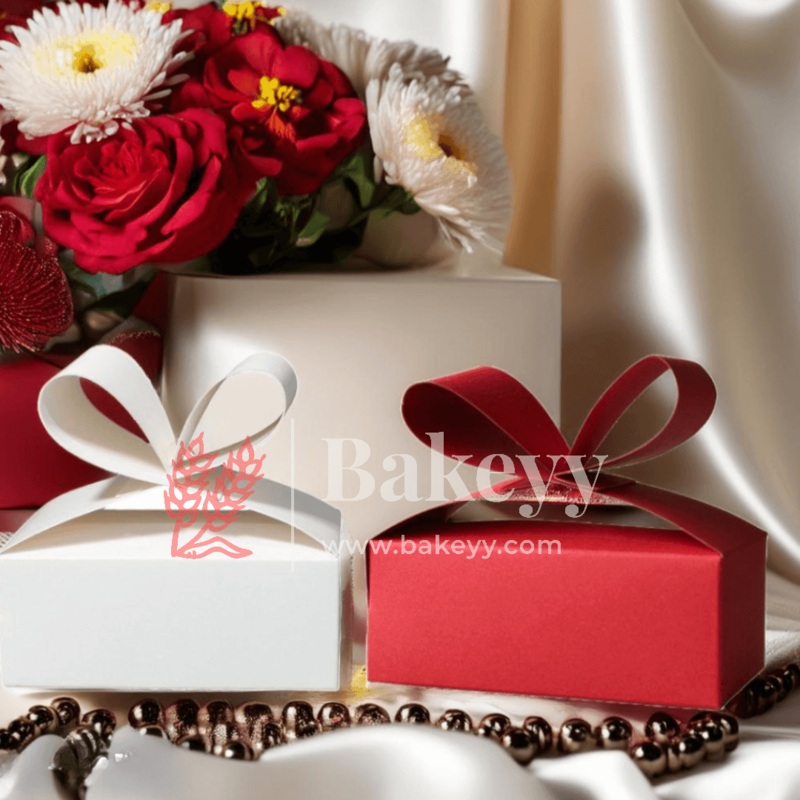 Candy Box, 10Pcs Gift Box, Favor Box with Bowknot Christmas for Parties Birthdays Weddings