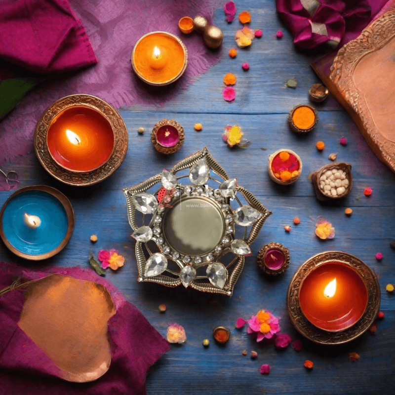 Diwali Diya | Spiral Diamond Design | Metal Diya With Diamonds | Diwali Lamp
