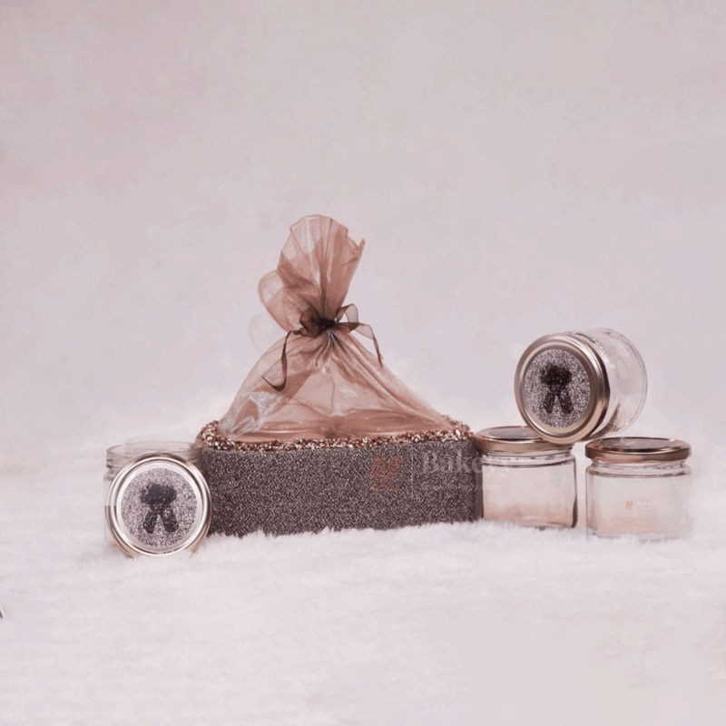 Elegant Sparkling Gift Basket with Glass Jars | Perfect for Gifting and Home Dcor