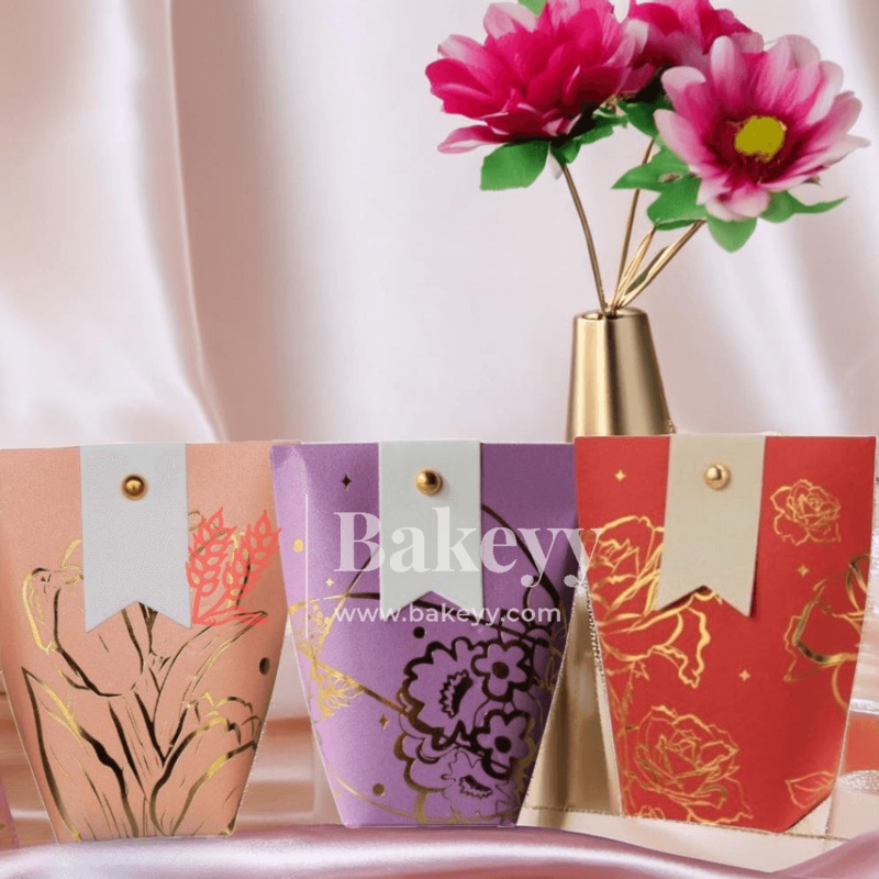 Flower Design Gift Box | Wedding and Birthday | Candy Box | DIY | Pack Of 10