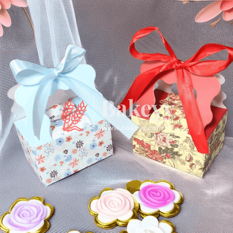 Flower print Gift Box | Pack Of 10 | Candy Box | Return Gift Box |