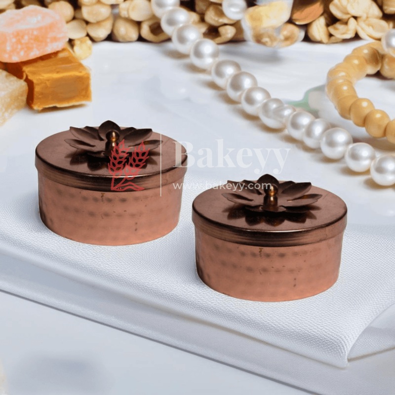 Gold and Copper Plated Hammered Dry Fruit Box