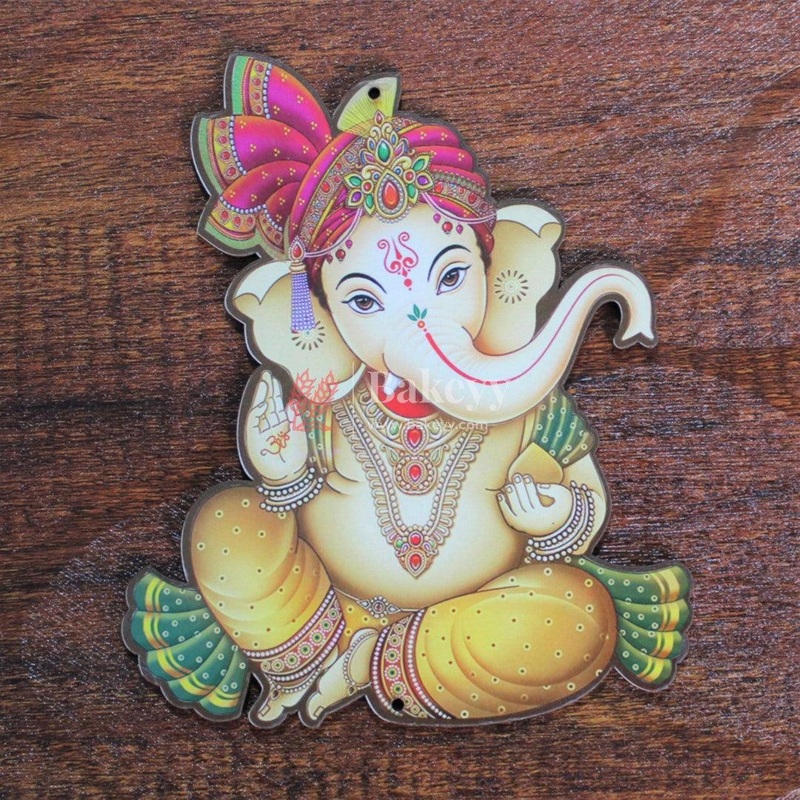 Lord Ganesh MDF Wooden Cutout | Wall Hangings | DIY Rangoli Kit | Decorations for Diwali, Dusshera Wedding Rangoli, Pooja, Decorations, Festival Gift | Pack of 2