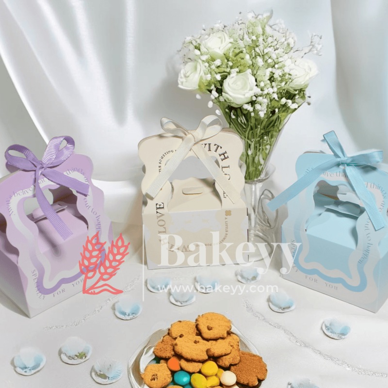 Paper Box with Ribbon | Chocolate Box | Pack Of 10 | Candy Box | Return Gift Box
