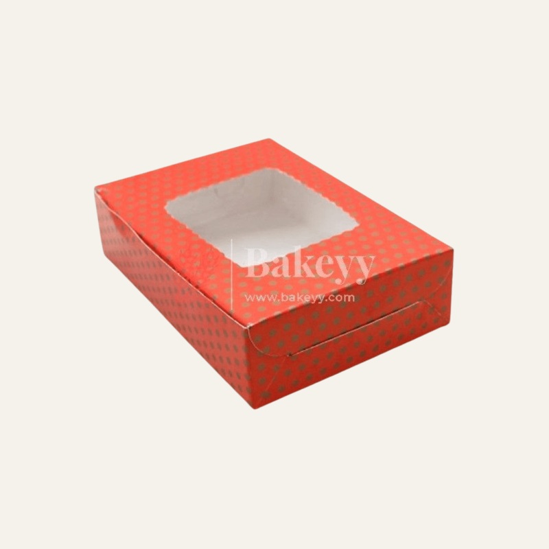 Red Polka Dotted 2 Brownie Box | Pack Of 10