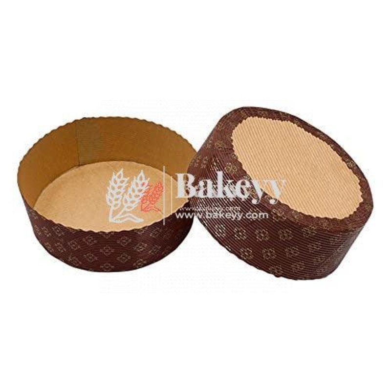 1 kg Bake and Serve Round Mould  | Paper Baking Mould | Plum Cake Mould | Pack of 10 | Made In Italy