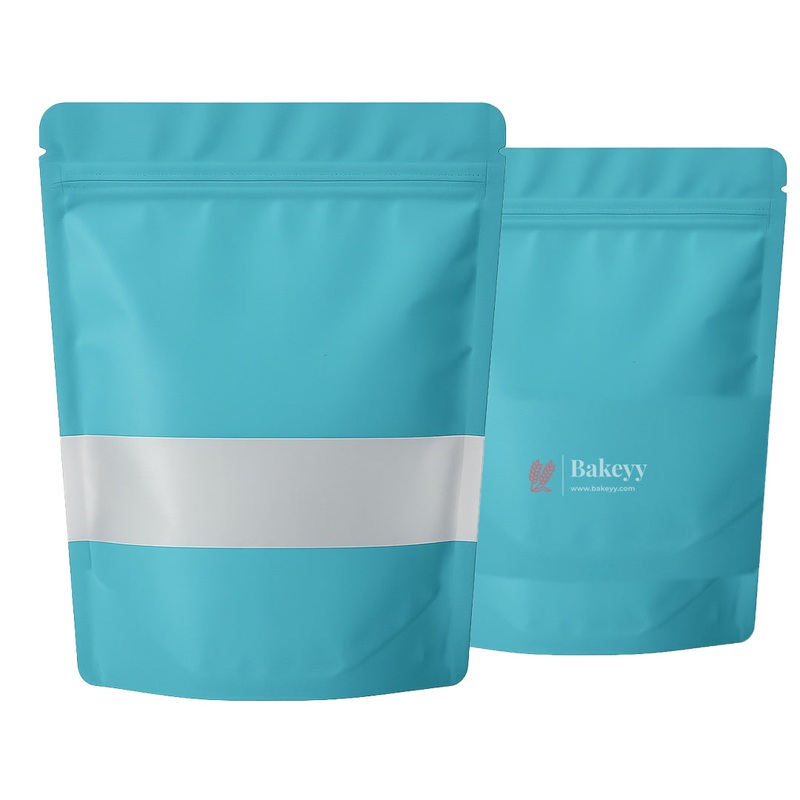 1 kg | Zip Lock Pouch |Aqua Color With Window | 17x26 CM | Standing Pouch | 110 GSM | Pack of 100