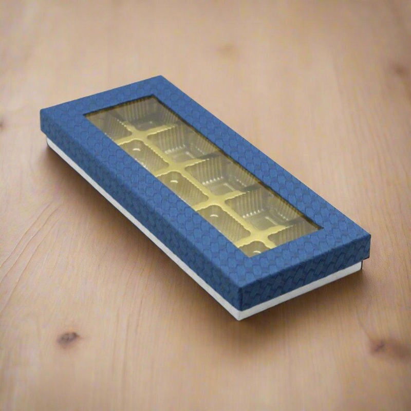 10 Cavity Hard Chocolate Box | Blue Colour