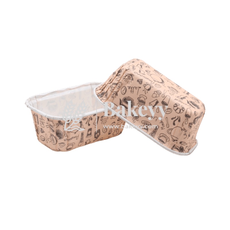 100 g  Bake and Serve Rectangle Mould | Pack of 50 | Paper Baking Mould | Plum Cake Bar Mould
