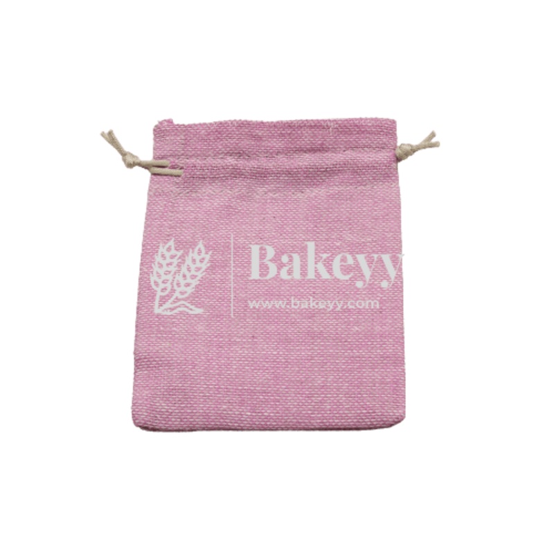 10x14 CM | Baby Pink Jute Potli Bag | Gift Return Gifts Bags | Drawstring Bags