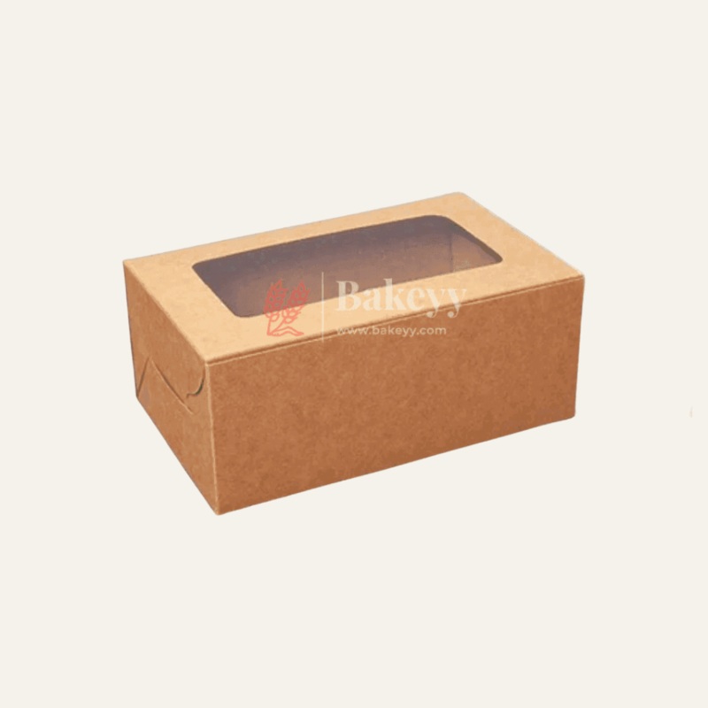 2 Cavity Kraft Cupcake Box | Pack Of 10 |