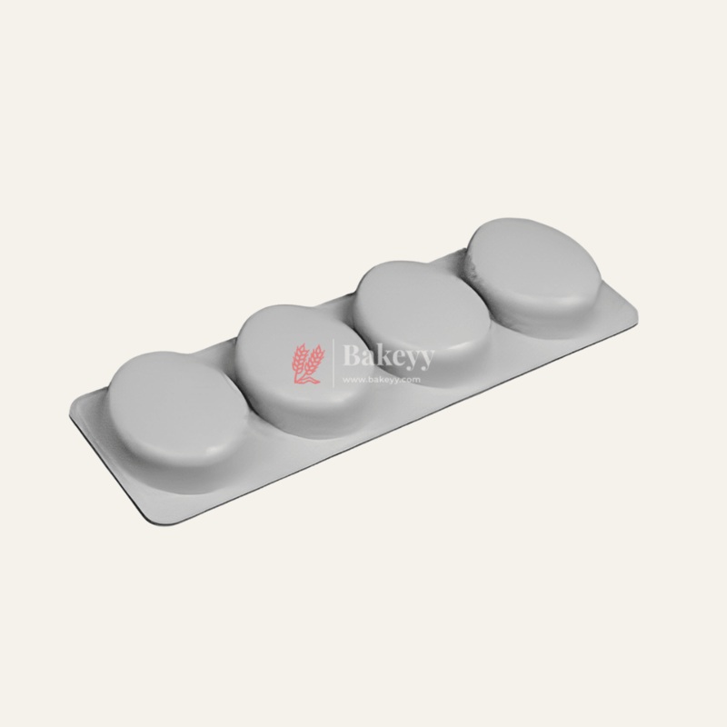 4 Cavity Oval Silicone Moulds for Soaps and Chocolate Jelly Desserts Mould