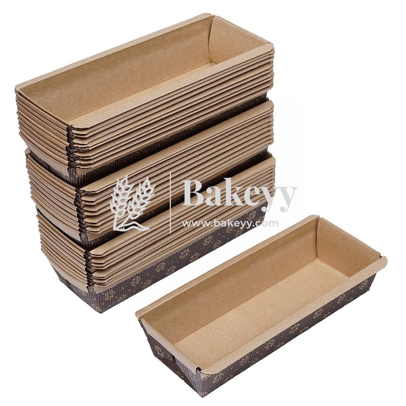 400 g Bake and Serve Rectangle Mould | Paper Baking Mould | Plum Cake Bar Mould | Pack of 25