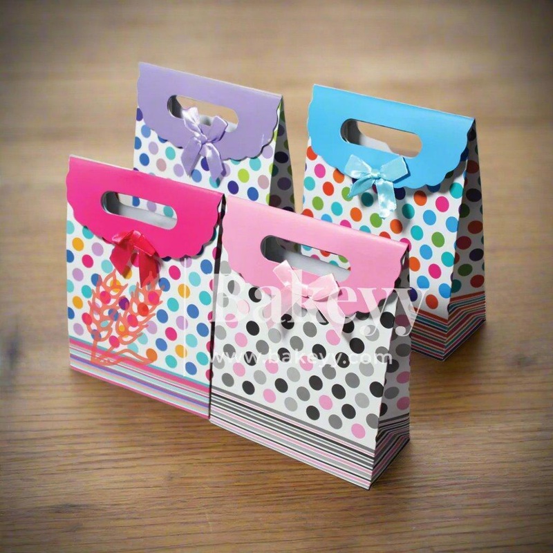 6x9 D-Cut Paper Mixed Design Bag | Gift Bag | Flip Cover And Handle | Eye-Catching Printed D-Cut Bags in Mixed Colors | Pack Of 12|