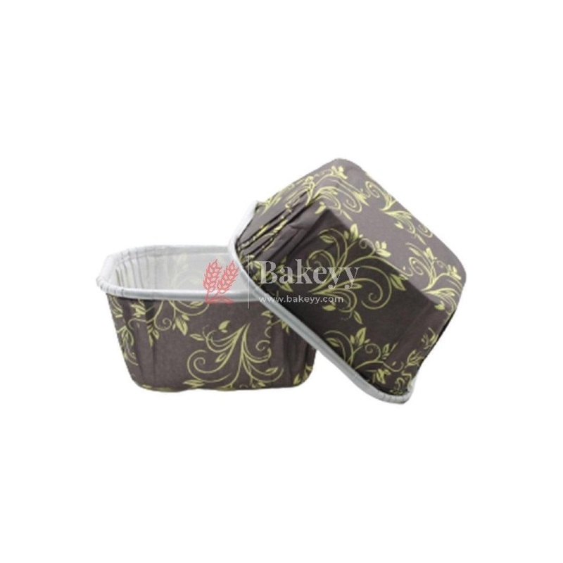Brownie Bake N Serve Mould | Multi Color Designed | Size - 8.5x6x4 cms | Pack of 50