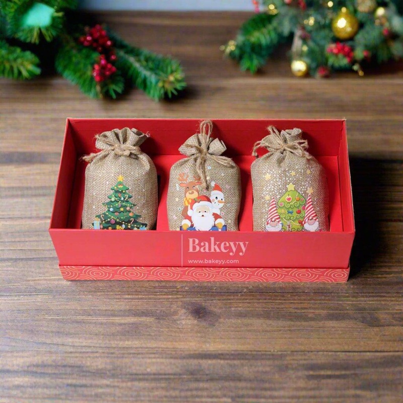 Christmas Hamper Box with Jute Bags | Perfect for Holiday Gifting| Storage and Decor