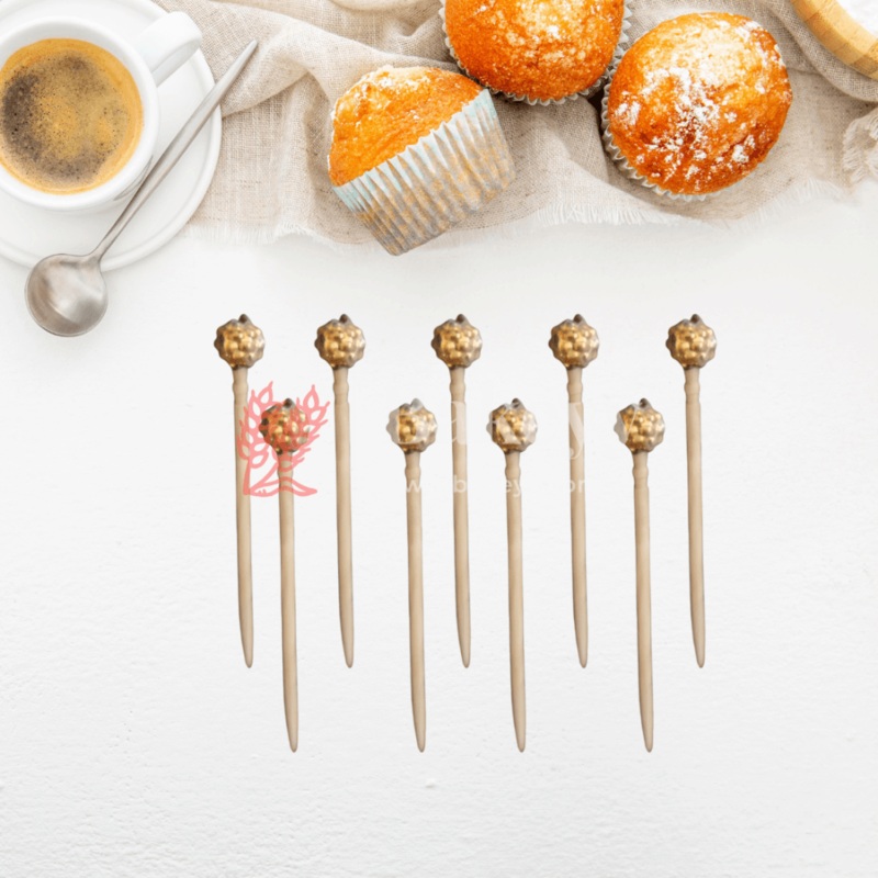 Decorative Gold Bead Cocktail Toothpicks (Pack of 50)