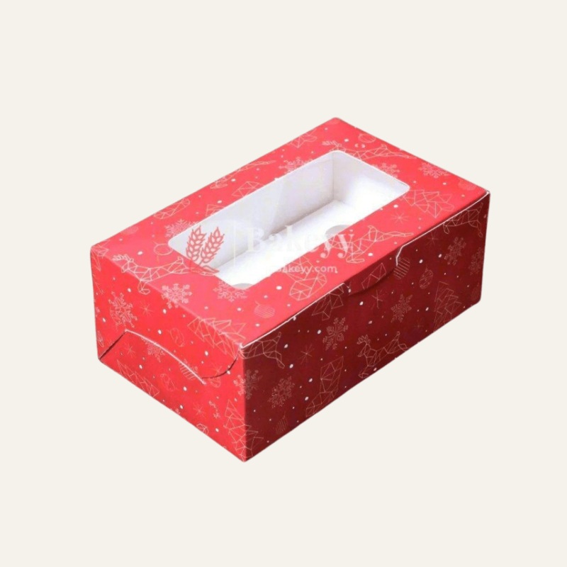 Festive Red Christmas 2 Cupcake Box | Christmas Collection | With Window on the top