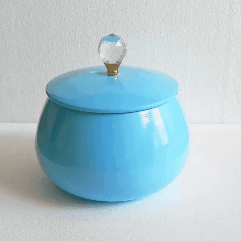 Iron/ Food Grade Golden Metal Rasgulla Pot For Gift| Return Gift Blue | 1 Piece