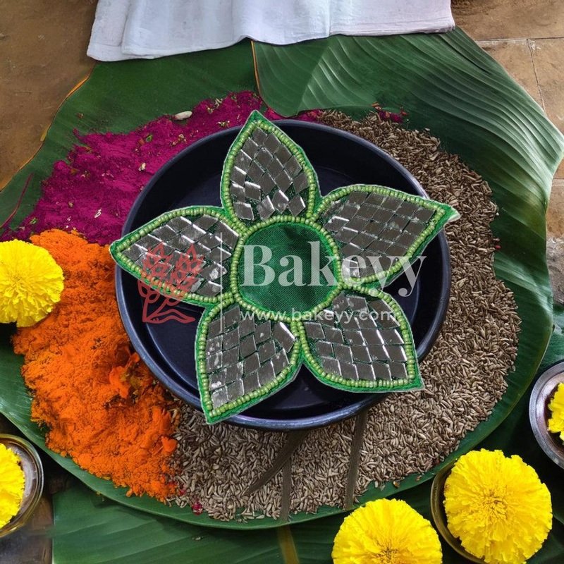 Rangoli Diya Mat |Green Color| (Pack Of 1)