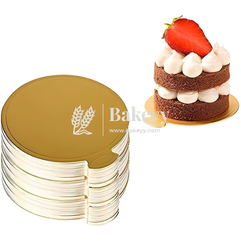 Round Pastry Base Mousse Cake Boards Gold (24 pcs)