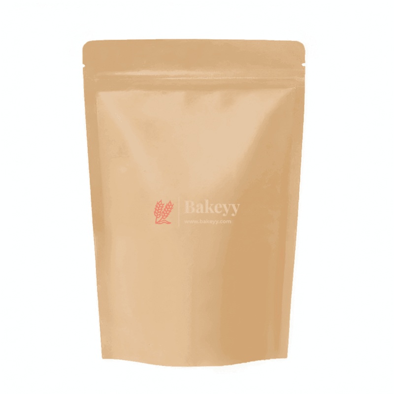 1 Kg | 18x26x4CM | Kraft Zip Lock Pouch | Brown | Standing Pouch | Pack of 100