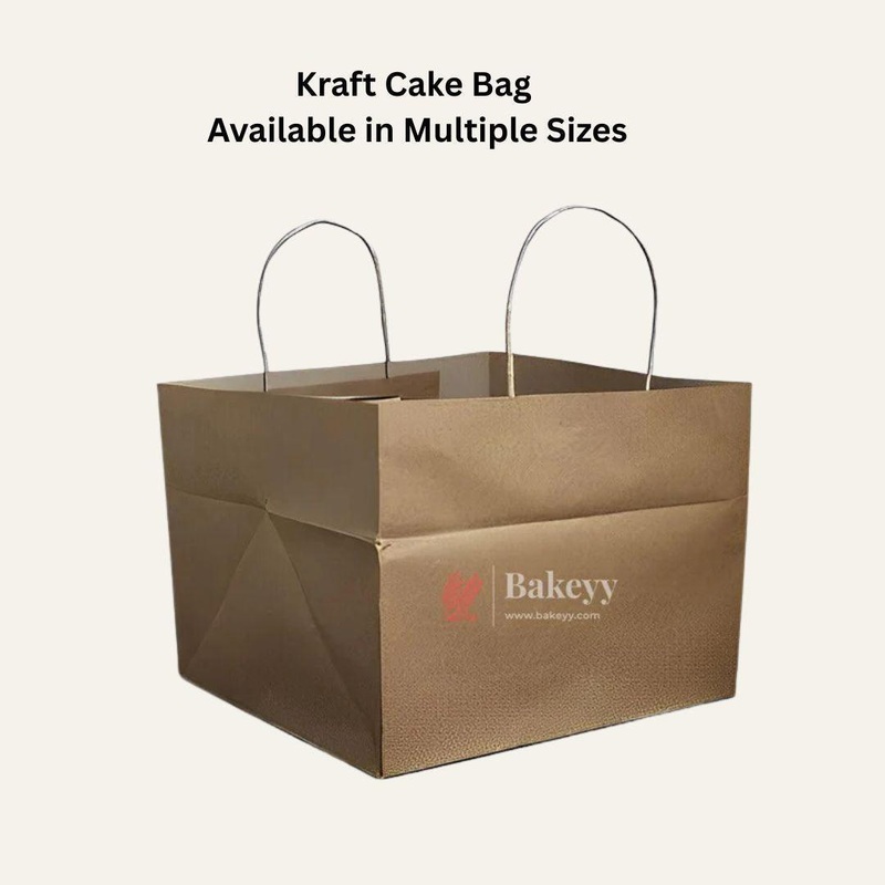 10 Inch /25 Cm |Paper Cake Bag| Kraft Bag | Carry Bag for Sweets, Chocolates, Gifts| Pack of 50