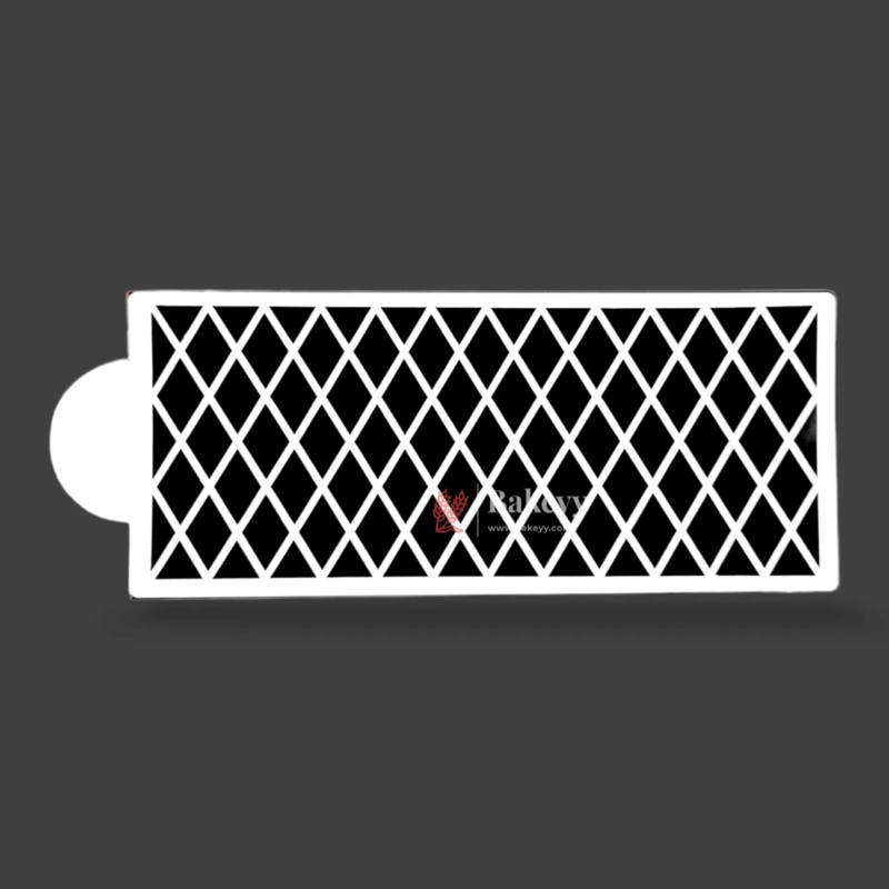 15x39cm| Grid Design Cake Stencil | DIY Crafts & Baking | Reusable Sheets | 1 Piece