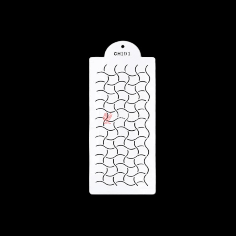 15x39cm| Wavy Line Pattern Cake Stencil | DIY Crafts & Baking | Reusable Sheets | 1 Piece