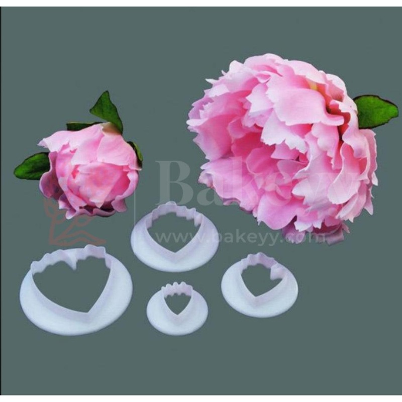 4 Piece Mini Peony Cookie Cutter| Paste Plunger| Perfect for Cake Decoration, DIY Craft Projects