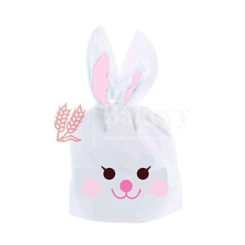 Large | Rabbit Ear Candy Gift Bags | Light Pink | Cute Plastic Bags | Bunny Party Favors | Pack of 50