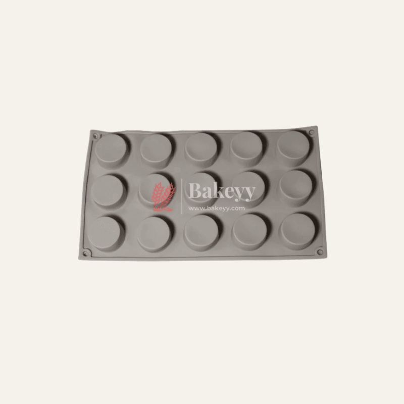 Round Silicone Mould for Baking, Chocolates, and Desserts | 15-Cavity Non-Stick Tray|