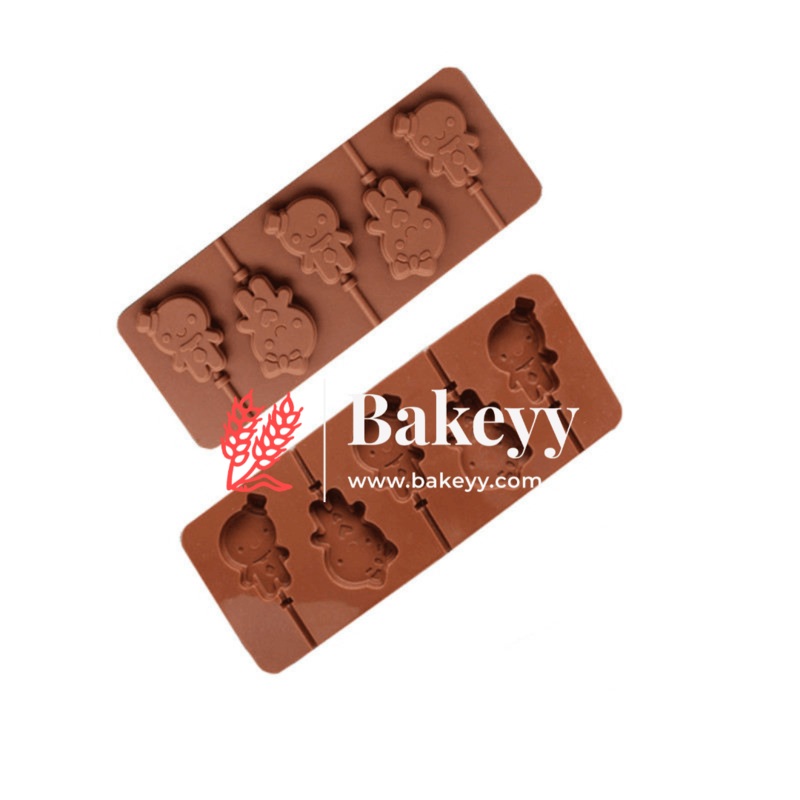 Silicone Cartoon Design Lollypop Mould | Chocolate Mould
