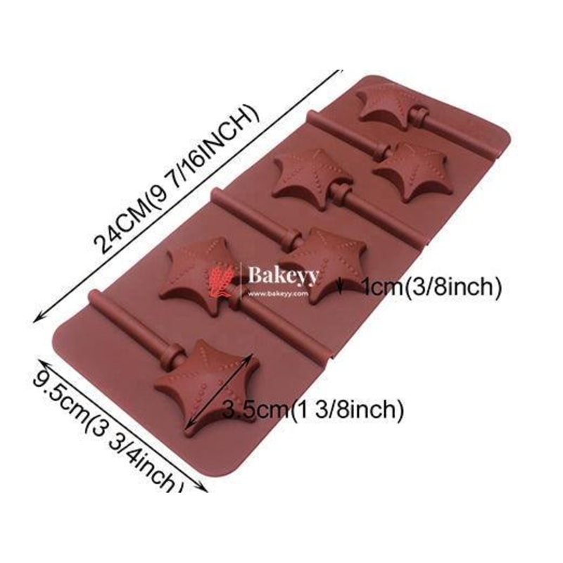 Star Lollipop Silicone Mould (6 Cavity) | Candy Cabochon Making | Flexible Mold for Resin Crafts